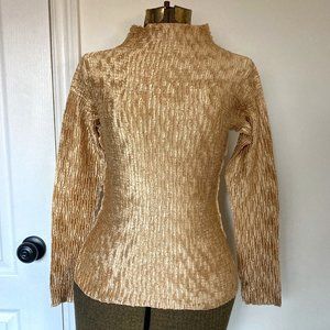 Gold Bubble / Popcorn Shirt with Mock Neck, Size L